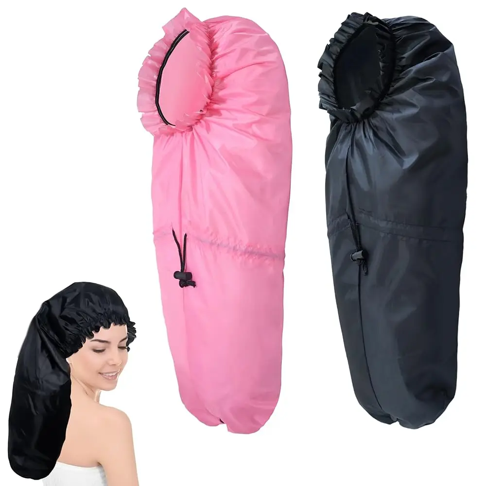 

Большие шапочки для душа для косичек, 2 шт., водонепроницаемые шапочки для душа для женщин с длинными волосами, многоразовые шапочки для ванной большого размера, шапочки для волос.