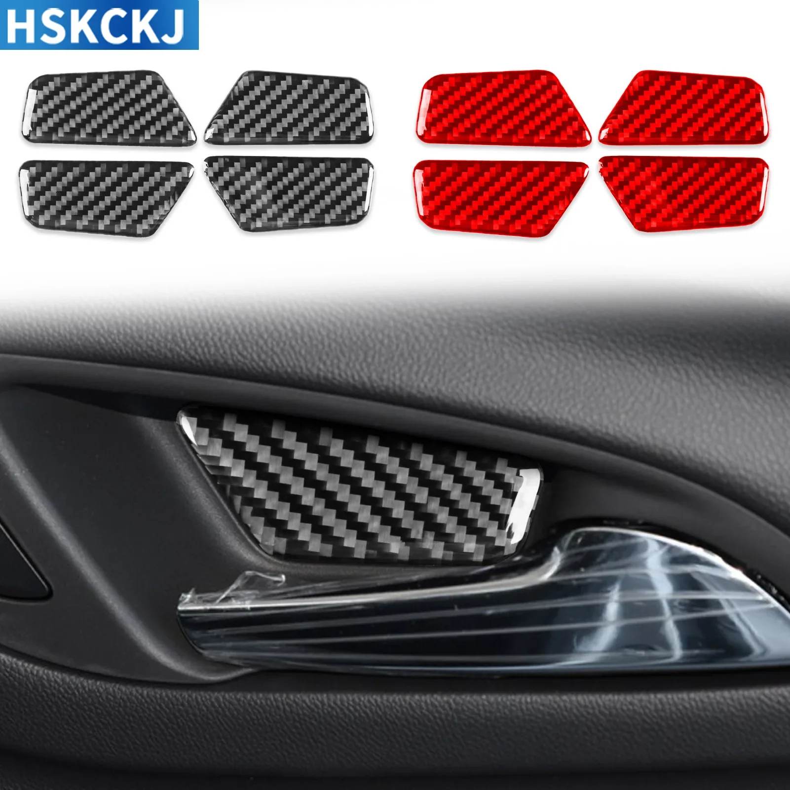 

For Chevrolet Equinox 2018—2022 Real Carbon Fiber Car Inner Door Bowl Panel Cover Trim Sticker Decorative Accessories