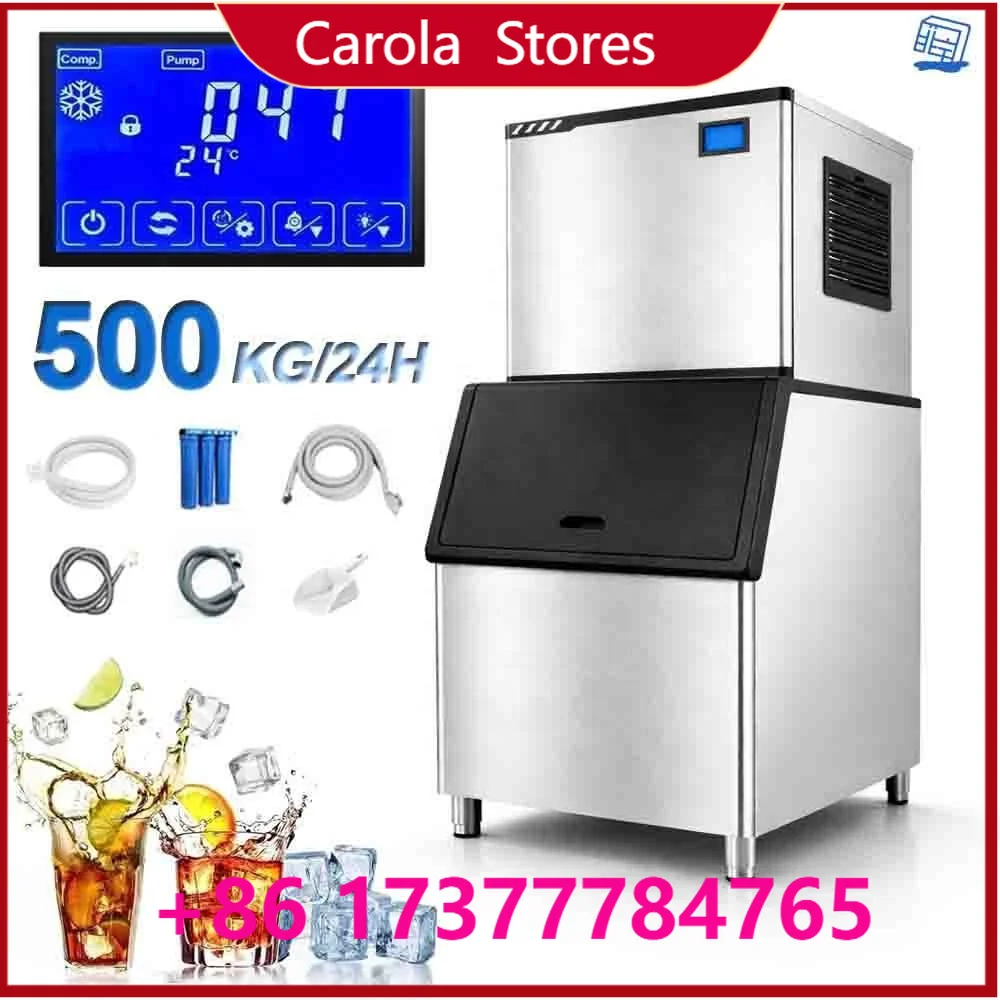 High Productivity Commercial Ice Cube Maker 120 kg-500 kg for Bars Cafes Hotels Restaurants with Durable Motor As Core Component