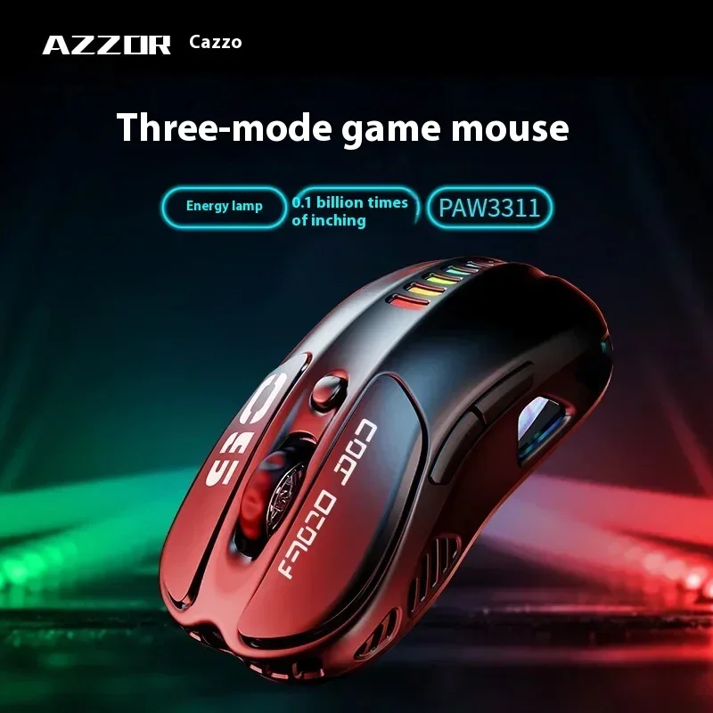 AZZOR AZ57 ماوس لاسلكي خفيف الوزن ملحقات مكتب الألعاب 12000 ديسيبل متوحد الخواص PAW3311 ثلاثة أوضاع 12000 ديسيبل متوحد الخواص ماوس كمبيوتر محمول هدية مخصصة #3