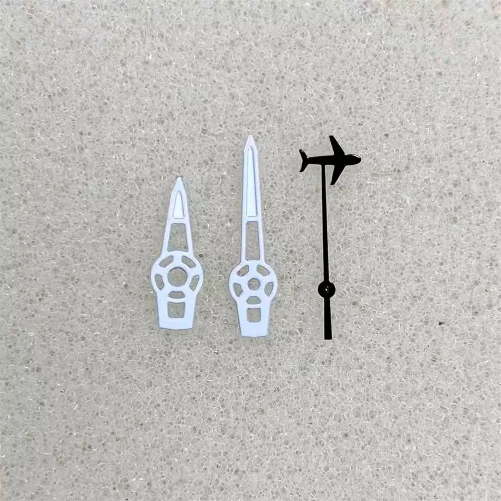 نمط جديد NH35 الأيدي الإبداعية شكل طائرة ساعة الأيدي المؤشرات الخضراء مضيئة ل NH35 NH36 ساعة يد تعمل بالحركة اكسسوارات DIY بها بنفسك