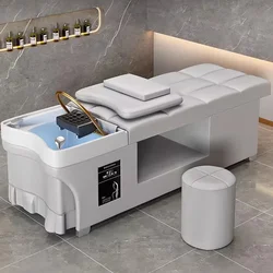 Silla de champú de masaje blanca Para salón, cama tailandesa, Silla de champú Para circulación de agua, reposapiés, tazón Para Lavar el Cabello, muebles