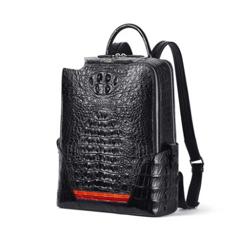 KEXIMA gete new 2022 New crocodile leather male backpack men bag leather personality fashion Thai crocodile backpack casual bag