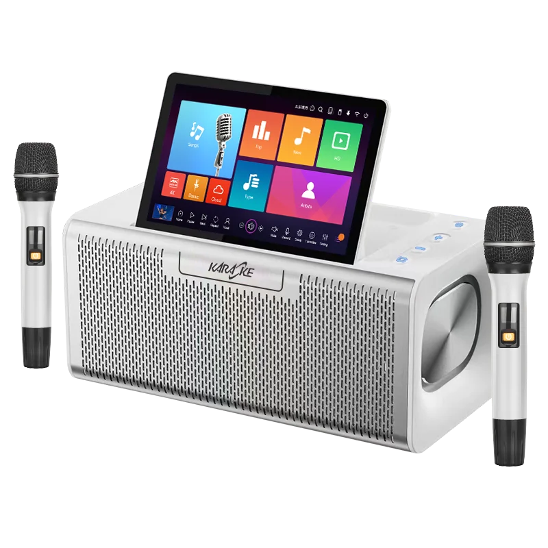All-in-One Home KTV Android Audio Suite Full Set Active Cinema Mini Karaoke Machine with 2 Wireless Microphones for Singing