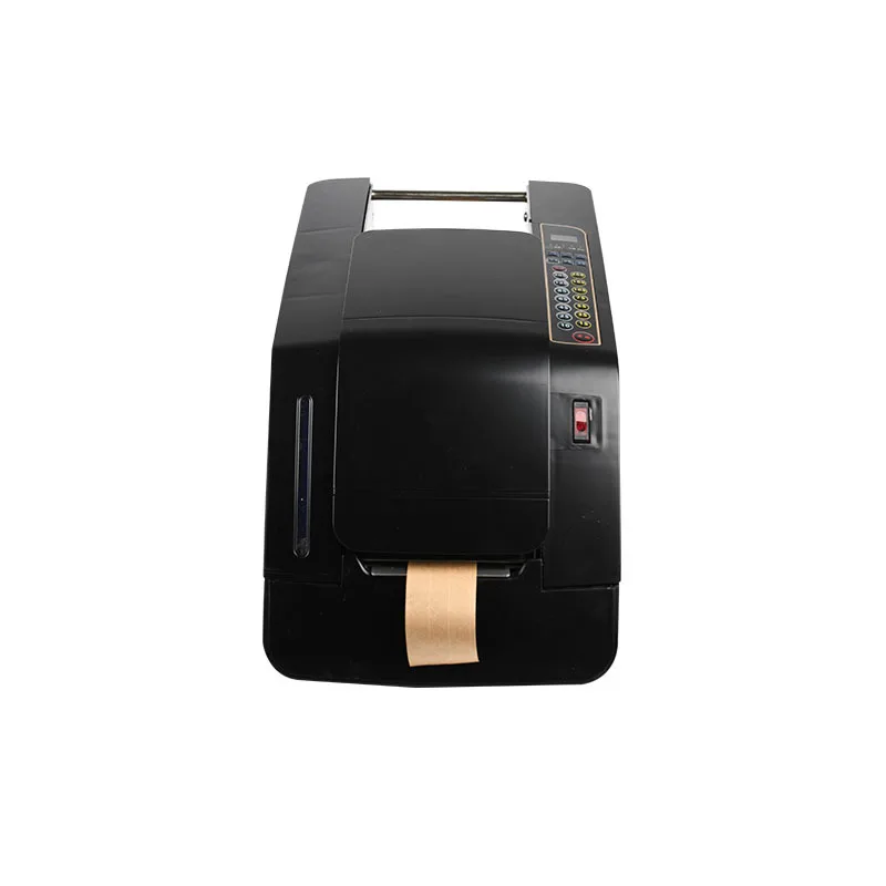 Electric wet water kraft paper tape cutting machine with its own sealing device