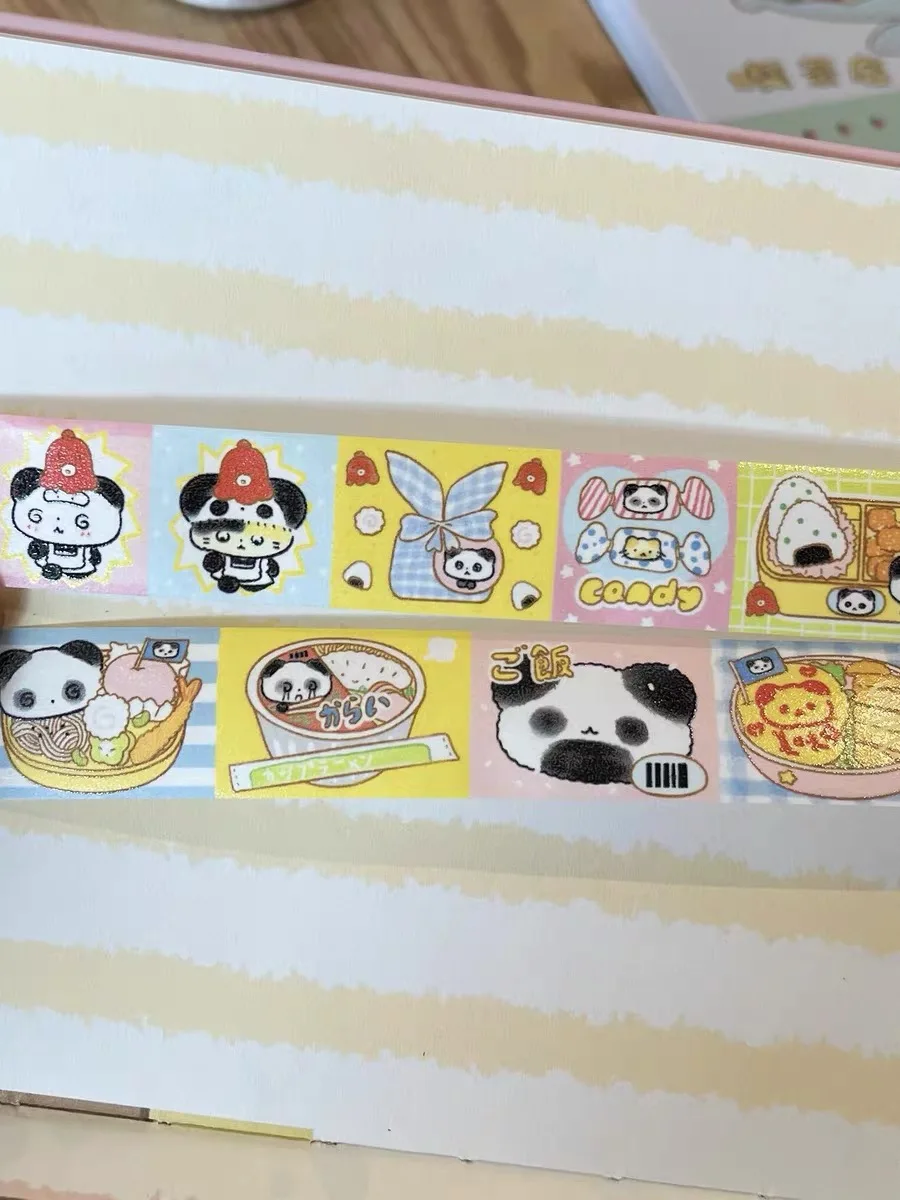 Panda cartoon roll sticker hand account available