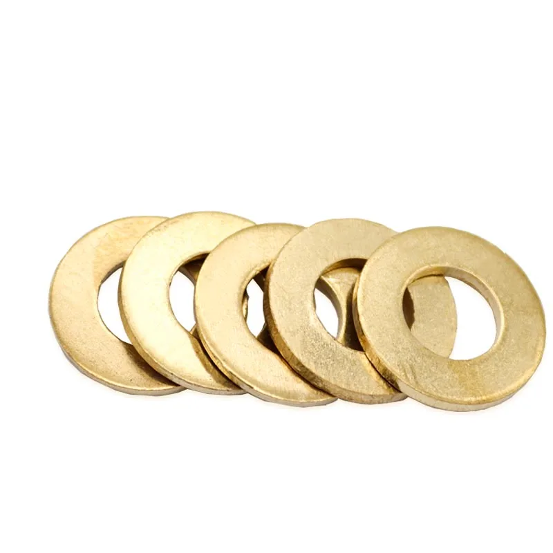 20/100pcs M2 M2.5 M3 M4 M5 M6 M8 M10 M12 GB97 DIN125 Solid Brass Copper Flat Washer Plain Gasket Pad High Quality