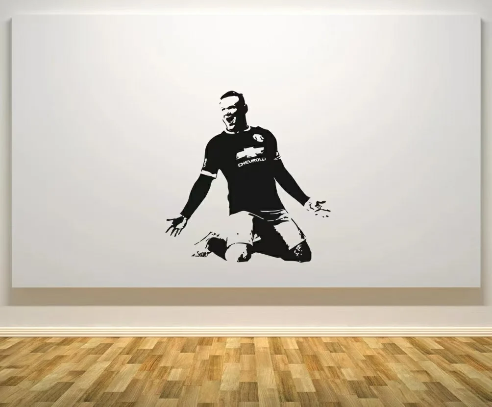 Wayne Rooney England English  Footballer Soccer football  player  Vinyl  Decal Wall Art Sticker removeable decor  self-adhesive