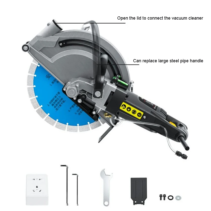 DE0320 High Power Concrete Road Stone Cutting Machine Saw Wall Slotting Machine Stone Slotting Machine 220V/50HZ 3000W 3500R/MIN