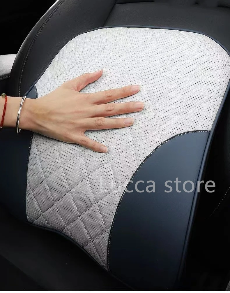 Dla BYD Atto 3 SONG PLUS/DM-i/EV Dolphin skórzany zagłówek z mikrofibry zagłówek siedziska poduszka na szyję poduszka na szyję zagłówek akcesoria