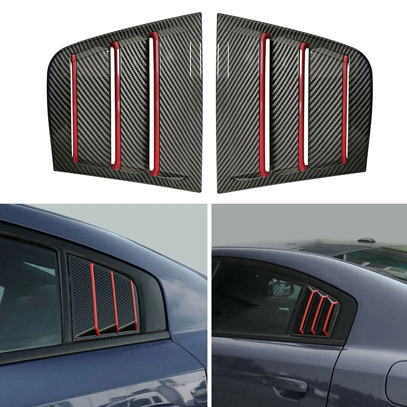 

For Dodge Charger 2011-2021 Rear Side Window Louvers ABS Plastic 1Pair Car Exterior Accessories Sun Shade Rain Guard Air Vent