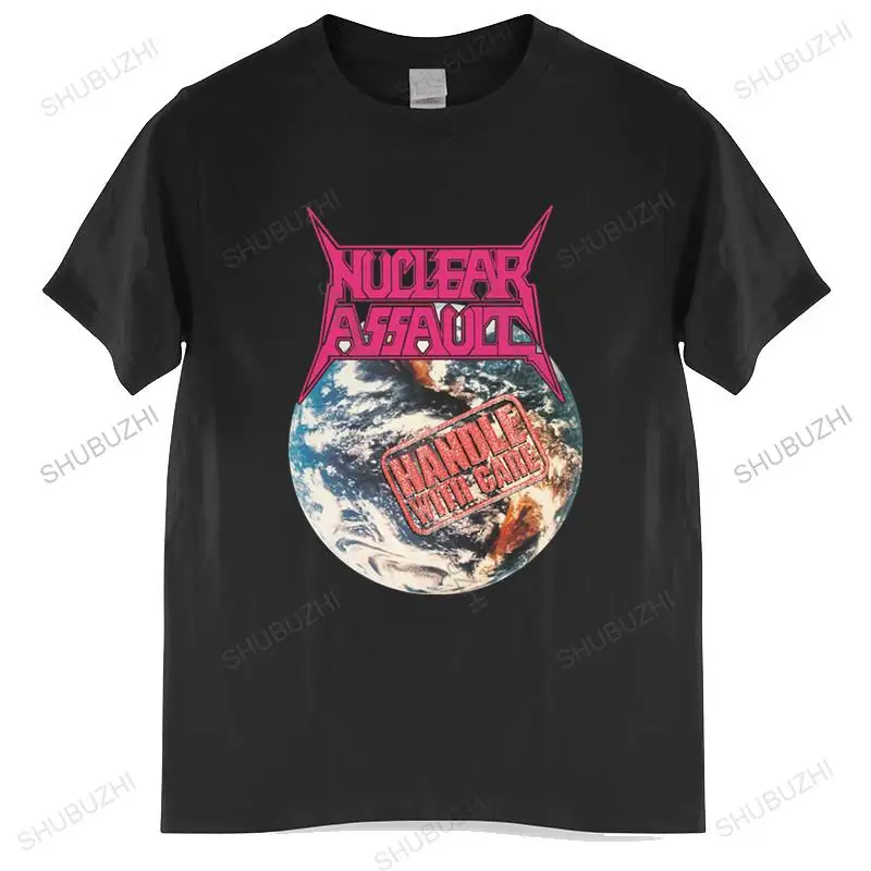 

Мужская футболка с круглым вырезом, модная брендовая черная футболка, новая мужская футболка, футболка с заботой о ядерной штурме и ручкой, европейский размер