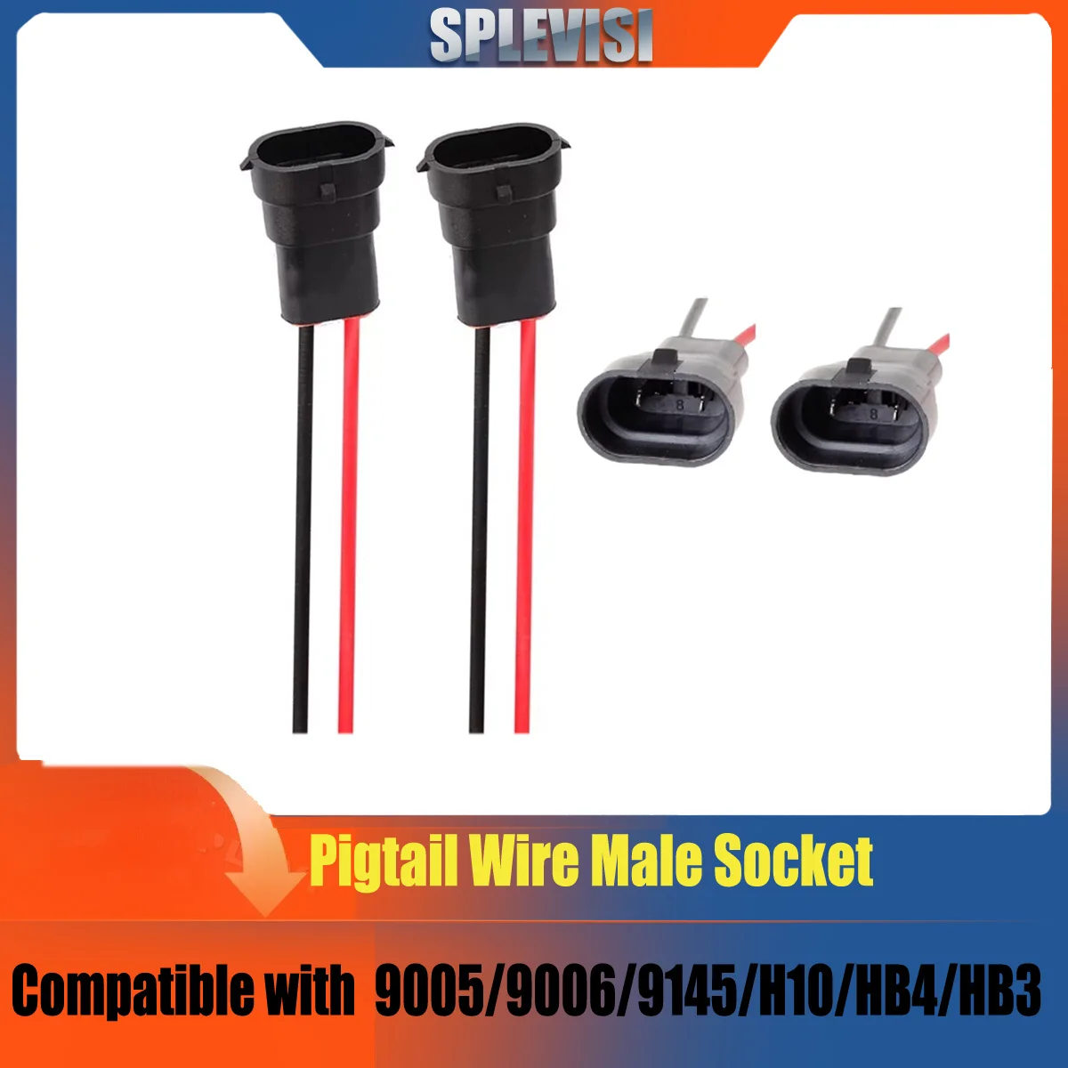 

HB3 9006 HB4 H10 Bulb Socket Male Adapter Connector for Headlight Fog Lamp Headlight Male Pre-Wired for 9005 H10 Bulb Socket