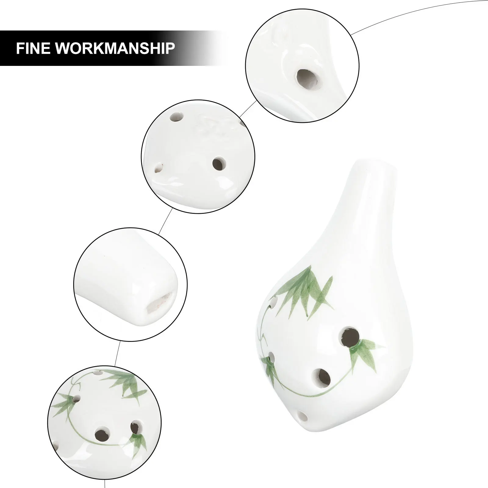 

Ceramic 6-Hole Ocarina Mid C Key Portable Beginner Practice Wind Instrument Mini Creative Design for Children Creative Ocarina