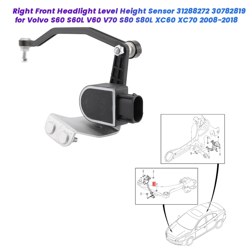 AU05 -LHD Front Headlight Level Sensor 31288272 For Volvo S60 S60L V60 V70 S80 S80L XC60 XC70 08-18 Height Sensor 30782819