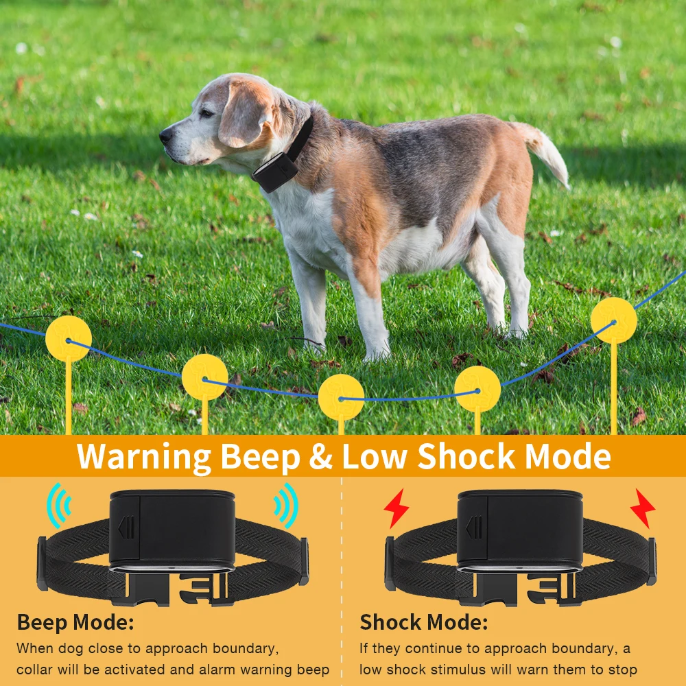 Underground Electric Dog Fence Electric Pet Fence System with Training Collar Beep Sound Shocked Collar Pet Containment System