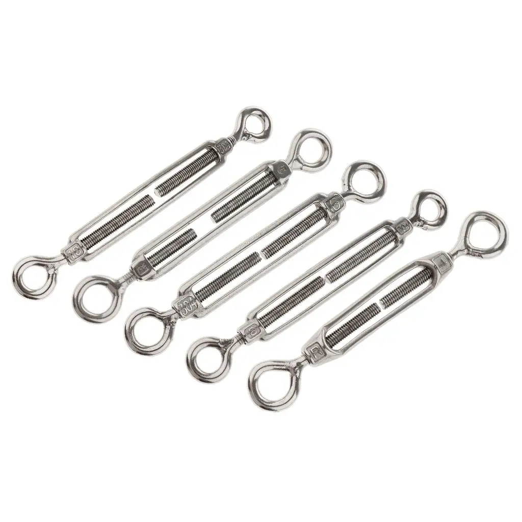 304 Stainless Steel Jaw Turnbuckle Rust Resistant Straining Rigging Screw Durable Eye Tensioner for Cable Fencing