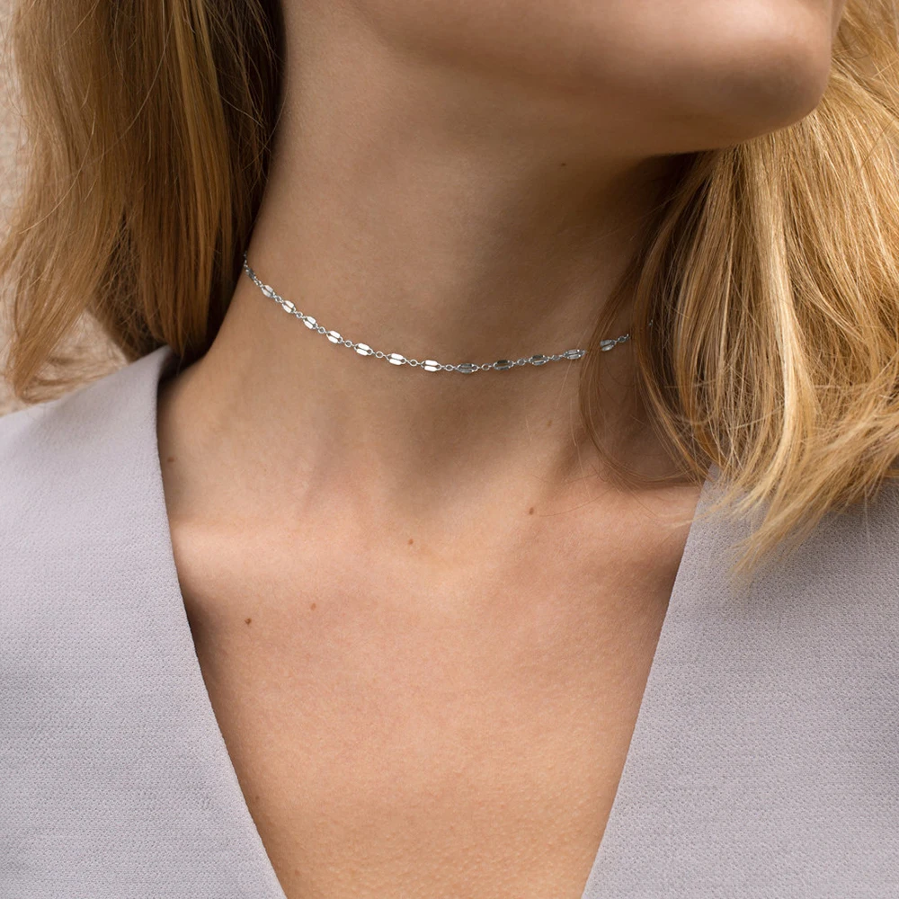 eManco Stainless Steel Necklace for Women Pendant Women Jewelry Chain  Silver Color  Chain of lace Wholesale or dropshipping