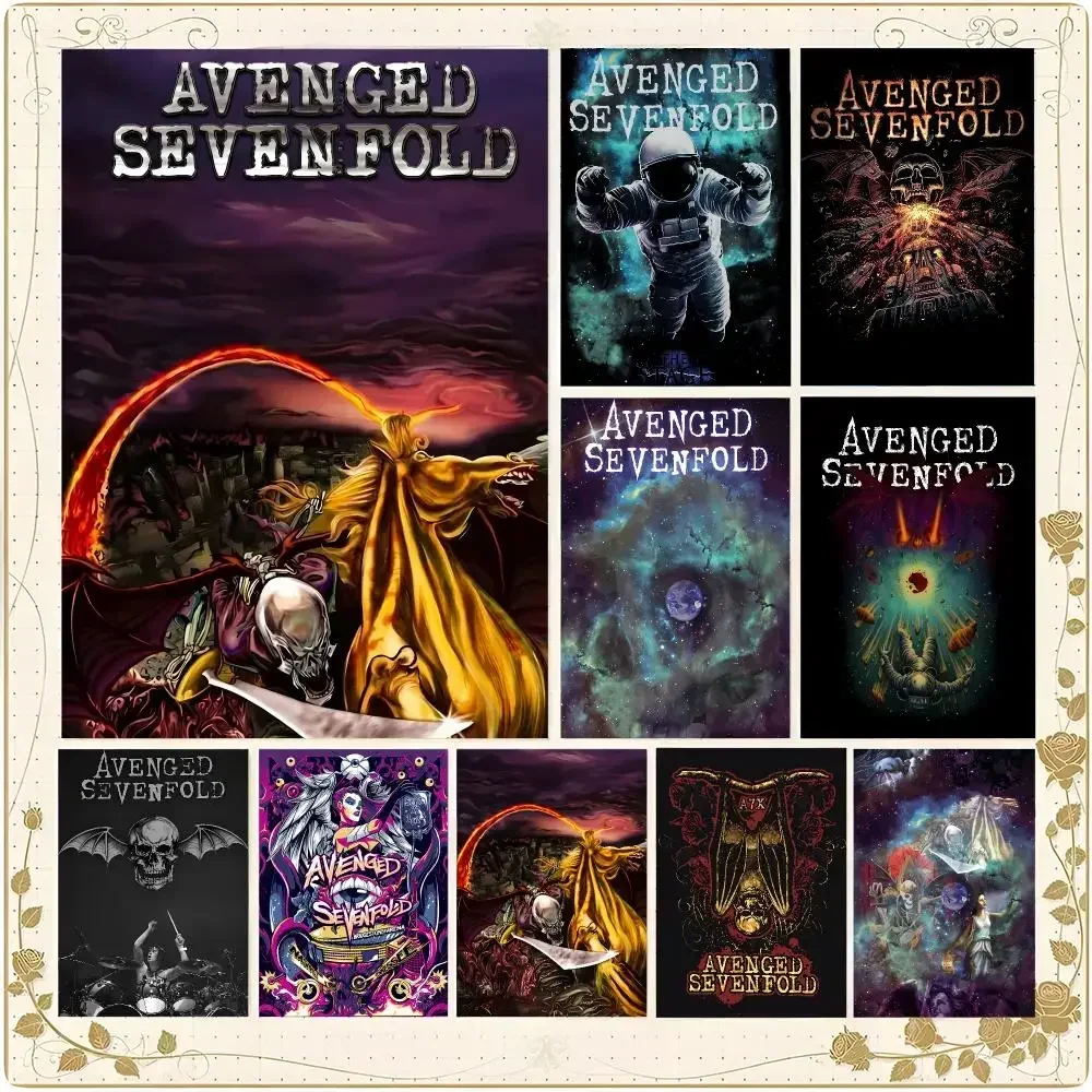 Dark Dynamic Heavy Metal Band A-Avenged Sevenfold Poster Framed Wall Art Painting for Living Room Interior Decor and Gift Option