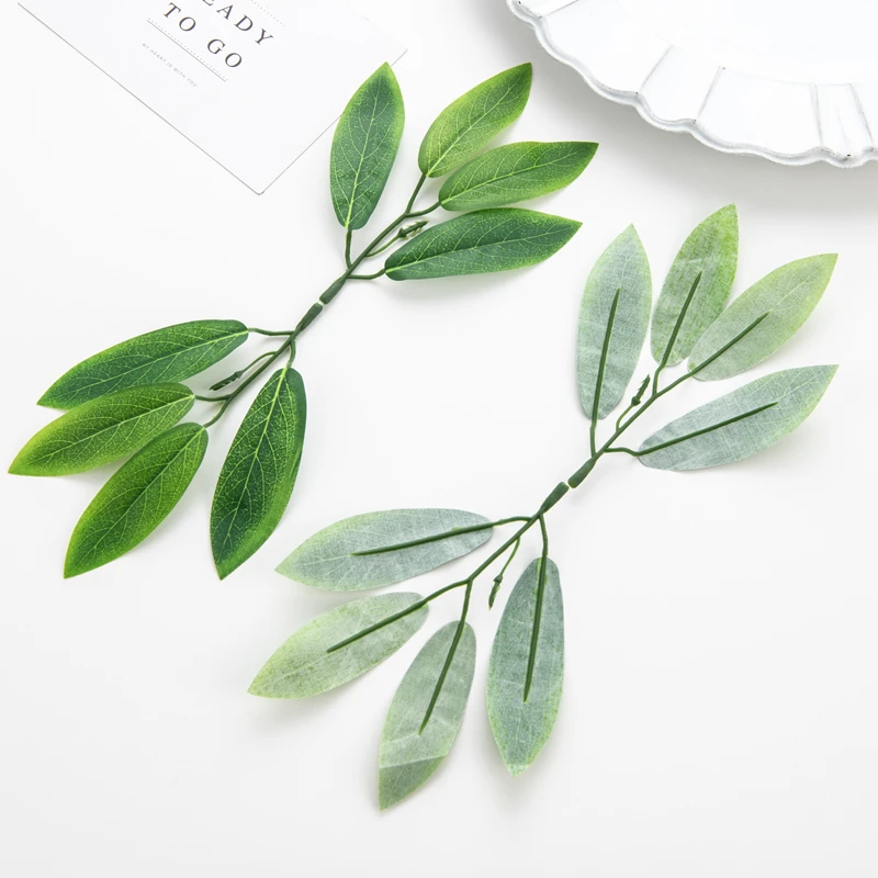 50/100 Stück künstliche Pflanzen, grüne Seide, Oleander-Blätter für Hochzeit, Girlande, Weihnachten, Heimdekoration, DIY-Süßigkeitsbox, Sammelalbum – Detail 7