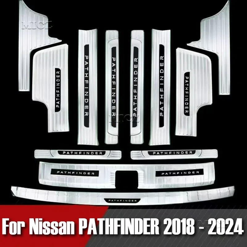 

Car Accessories For Nissan PATHFINDER 2018 - 2024 Stainless Steel Rear Bumper Protector Sill Trunk Tread Plate Trim