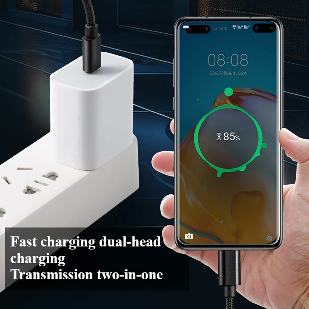 66W 5A Super Fast Charging Cable Nylon Braided USB C To Type C Cord 1m/2m/3m for iPhone 15 16 Pro Max Samsung S24 Xiaomi OPPO