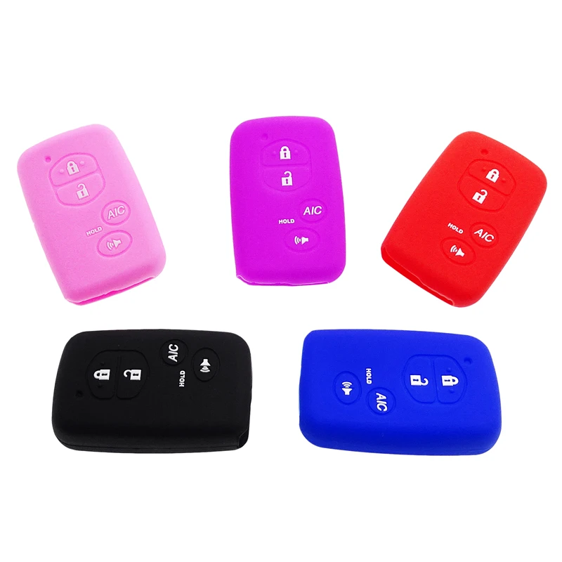 4 Buttons Silicone Rubber Key Case 5 Colors Key Protection Shell Cover For Toyota Highlander Prius V Venza Land Cruiser Camry