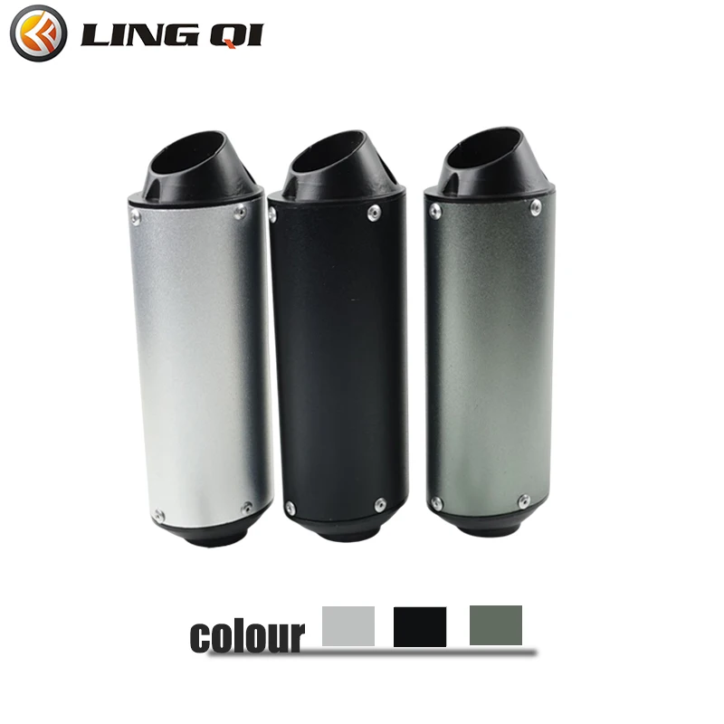 LING QI 28MM 32MM 38MM Motorcycle Exhaust Muffler Escape Moto Tailpipe For 110 125 150CC Dirt Pit Bike ATV   KAWASAKI