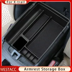 Car Central Armrest Storage Box for Nissan X-trail Xtrail T32 Rogue 2014-2020 Stowing Glove Case Tray Container Accessories