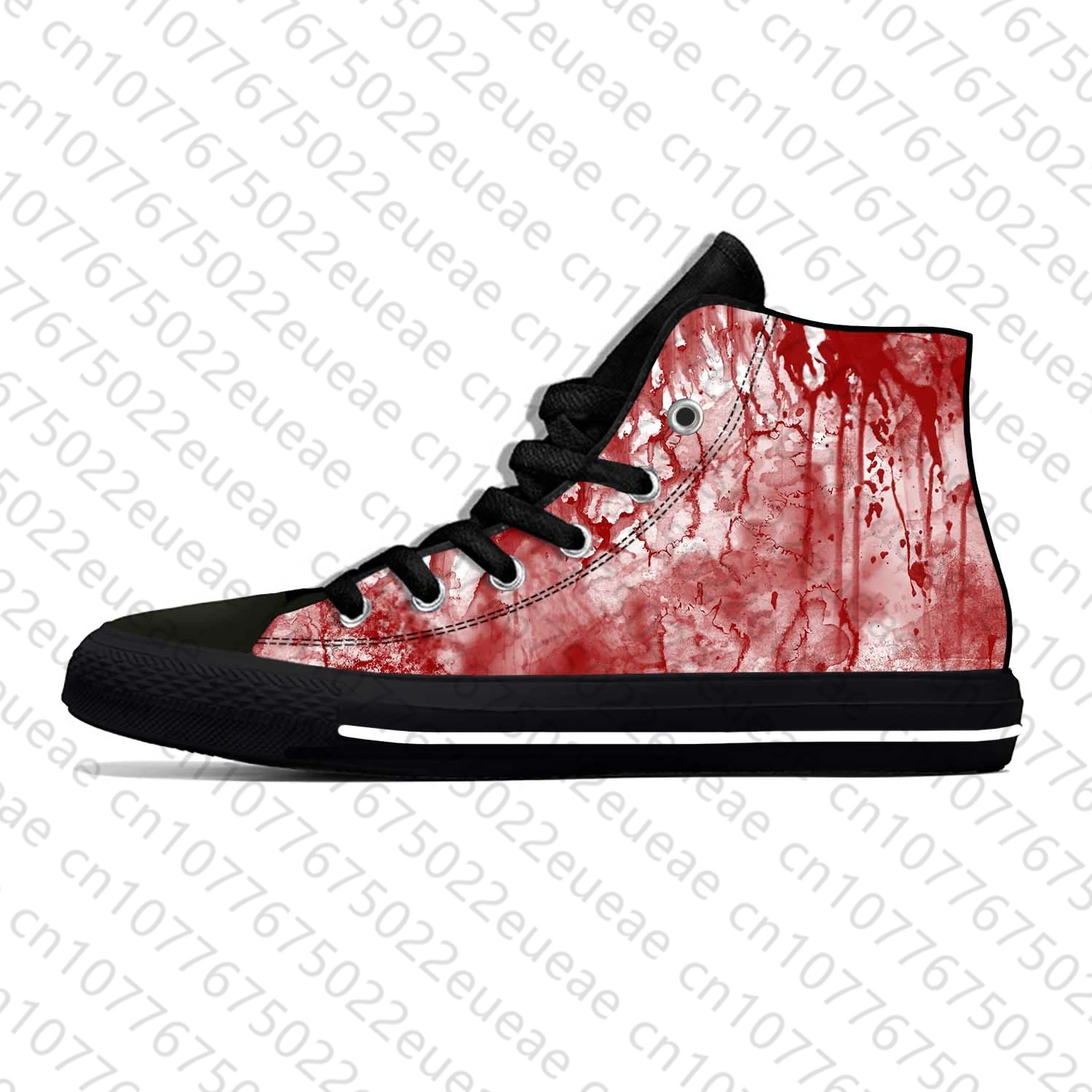 Blood Bloody Pattern Horror Halloween Goth Gothic Casual Cloth Shoes High Top Comfortable Breathable 3D Print Men Women Sneakers