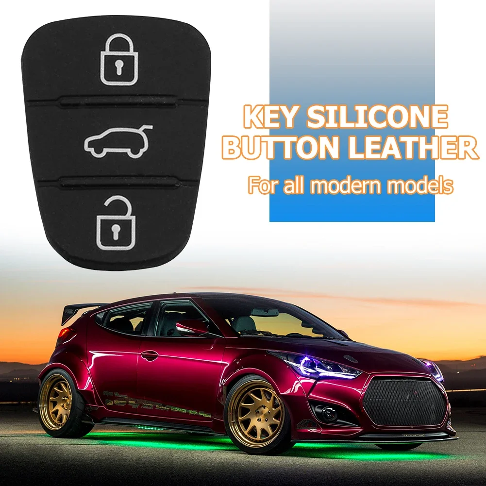 10-1PCS Replacement 3 Buttons Remote Key Fob Case Rubber Pad For Hyundai I10 I20 I30 IX35 Kia K2 K5 Rio Sportage Flip Key Parts