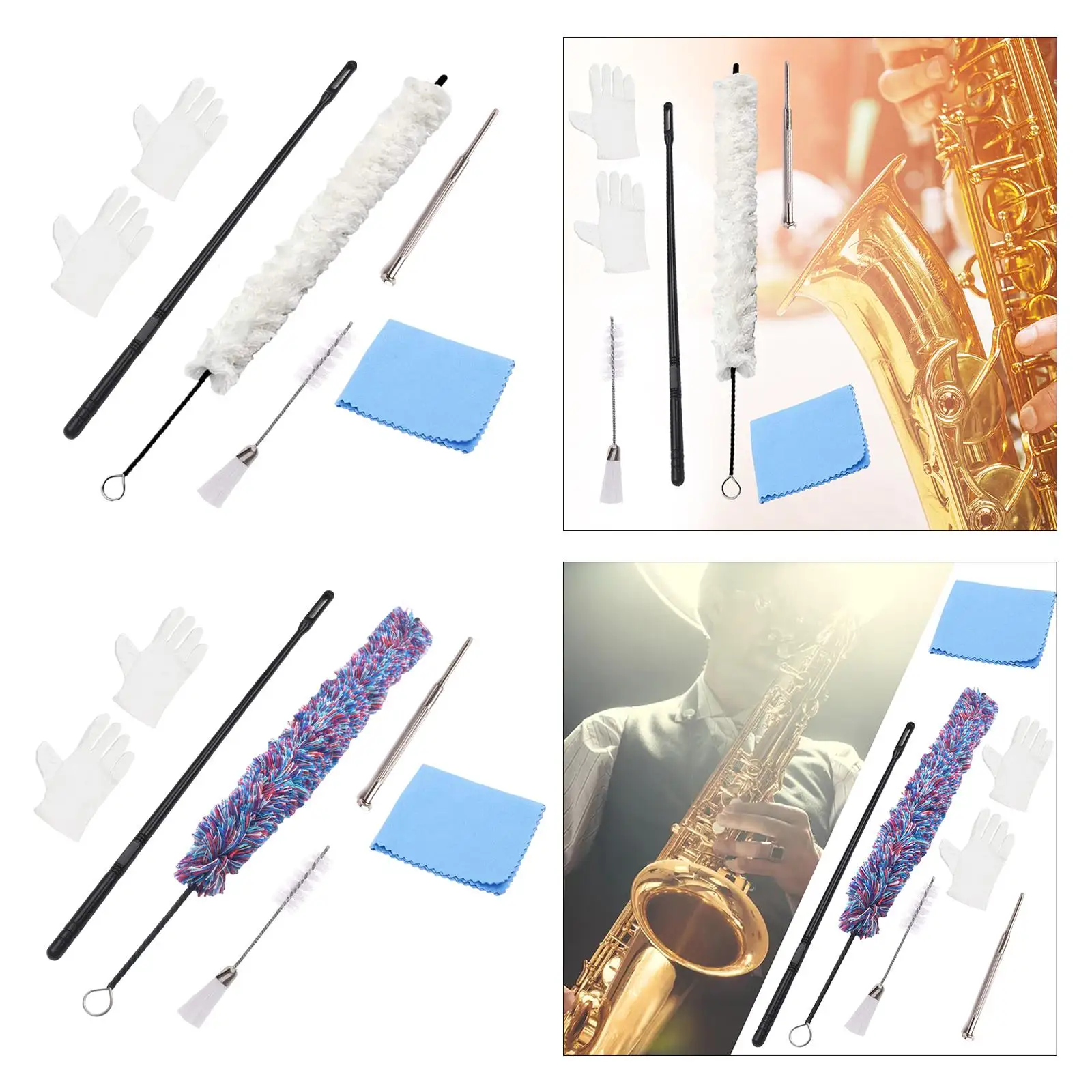 

Flute Clarinet Cleaning Brush Set for Clarinet Players Music Instrument Parts Lightweight with Handle Circle Portable