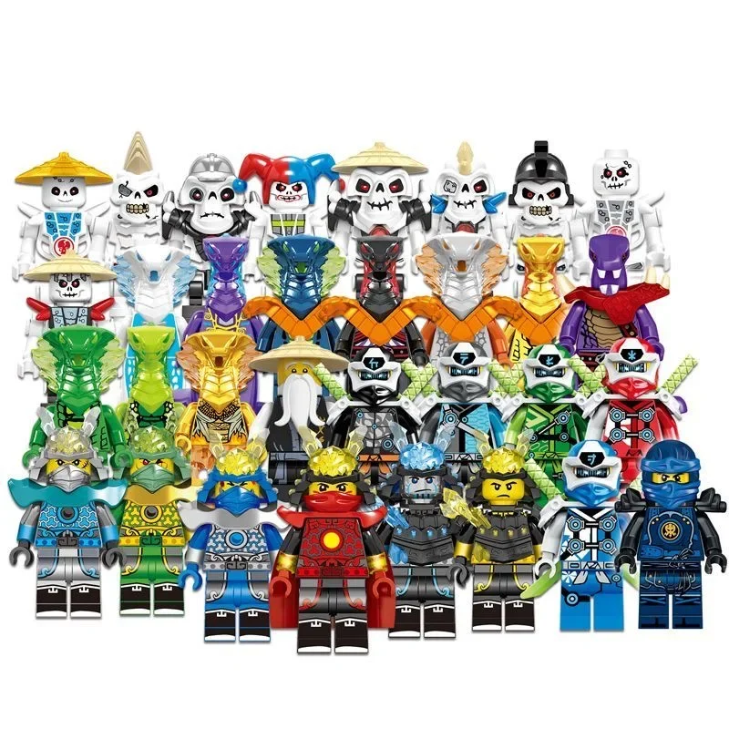 Juguetes de Anime, 24 Piezas, Figuras de Ninjago, Bloques de Construcción, Mini Muñecos, Figuras de Bloques, Juguetes para Niños, Regalos de Cumpleaños