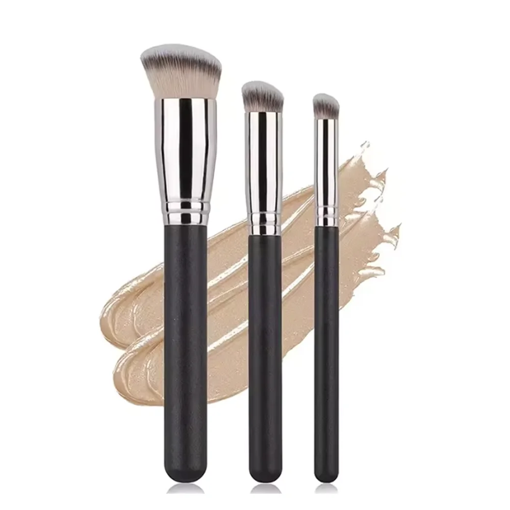 فرشاة كريم الأساس المخفي، فرشاة كونتور أحمر الخدود الفاخرة، فرشاة مكياج الوجه الكثيفة بدون عيوب تحت العين للمزج