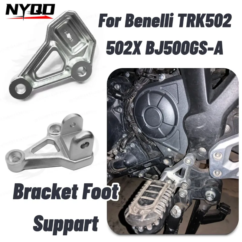 Front Left Right Footpeg Bracket Support For Benelli TRK502 TRK502X BJ500GS‑A Motorcycle Footrest Mount Parts