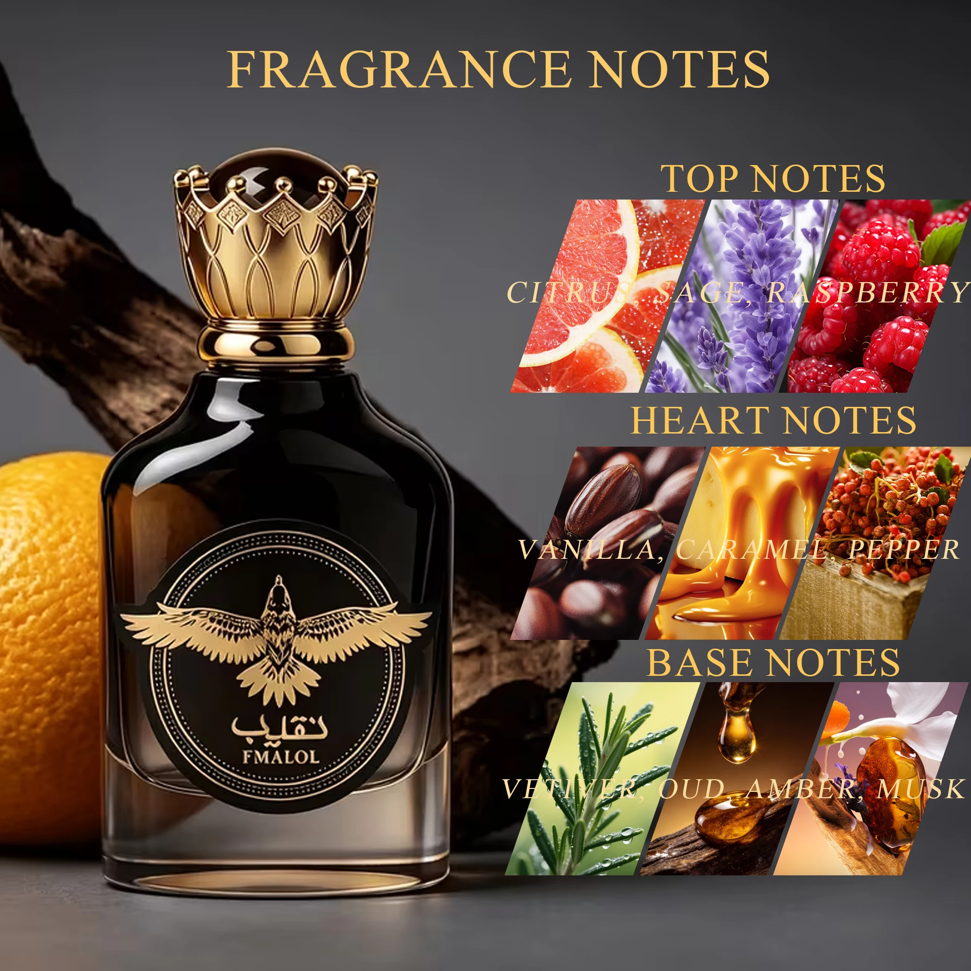 FMALOL Ard Al Zaafaran Naqeeb Eau De Parfum Spray for Unisex, 3.4 Ounce/100 ml