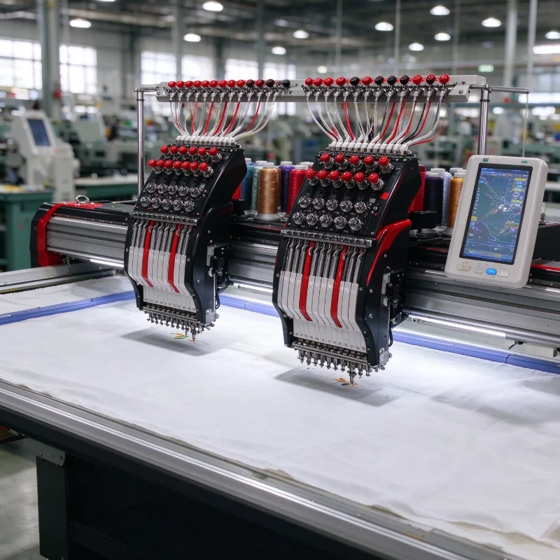 Customized Digital Embroidery Machine Touch Screen Multi Head Cap Logo Embroidery Sewing Gear for Apparel Making Shop