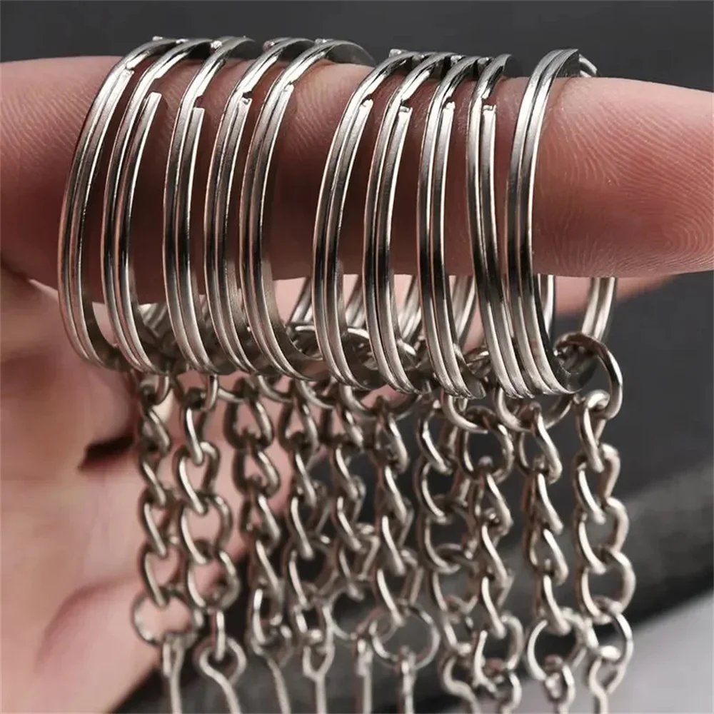 90 Stück Metall-Schlüsselanhänger mit Spaltringen, Gliederkette, Schlüsselringe, Schlüsselanhänger, Schlüsselanhänger-Halter, DIY-Schlüsselketten, Schlüsselring-Zubehör – Detail 3