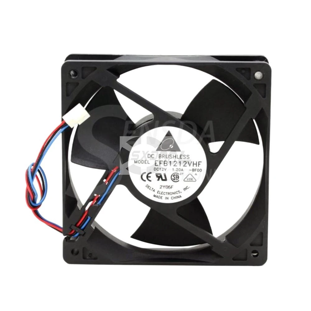 

Delta Electronics EFB1212VHF-BF00 120mm Server Cooling Fan, DC 12V 1.20A, 3-Wire Axial Fan for High-Airflow Cooling