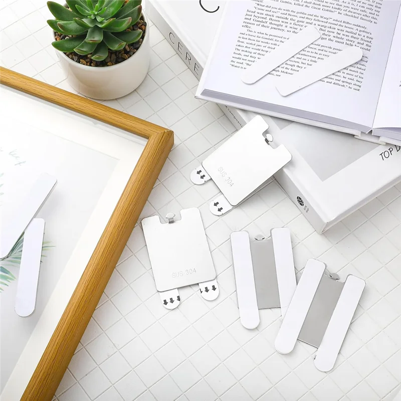 

ABXF-6 Pcs Adhesive Metal Picture Frame Hangers Damage Free Hanging Picture Hangers Adhesive Hangers No Tools Frame Hanger