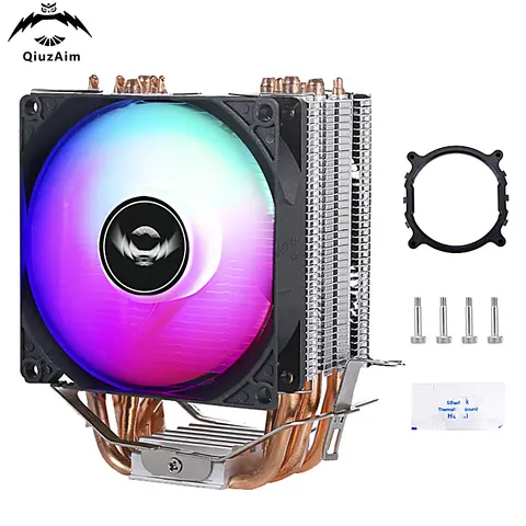QiuzAim CPU X79 X99 2011 효율적인 쿨러 프로세서 냉각 선풍기 6 히트 파이프 라디에이터 공랭식 설치, LGA2099 2066x299 E5