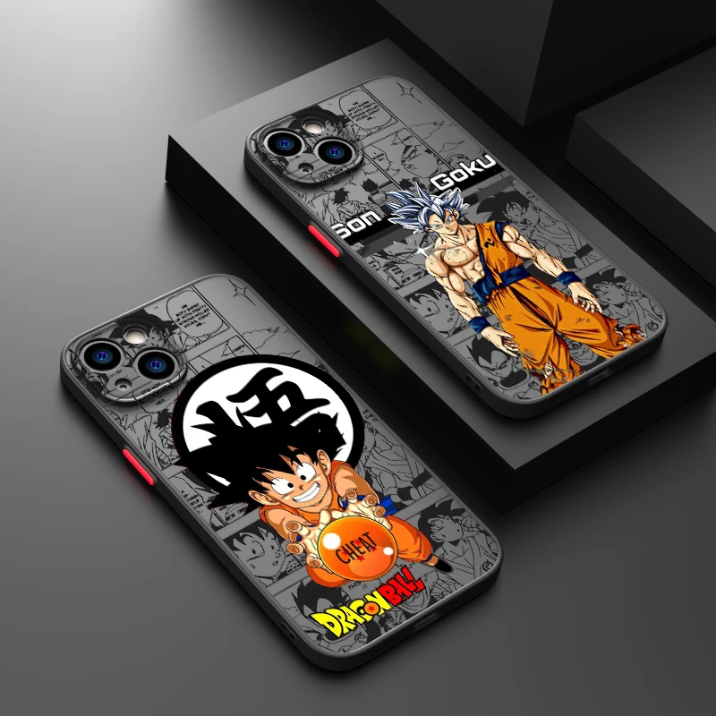 DBZ-Dragon BallS For Apple iPhone 15 14 13 12 11 mini Pro Max 8 7 6S 6 XR X XS Plus Frosted Translucent Phone Case