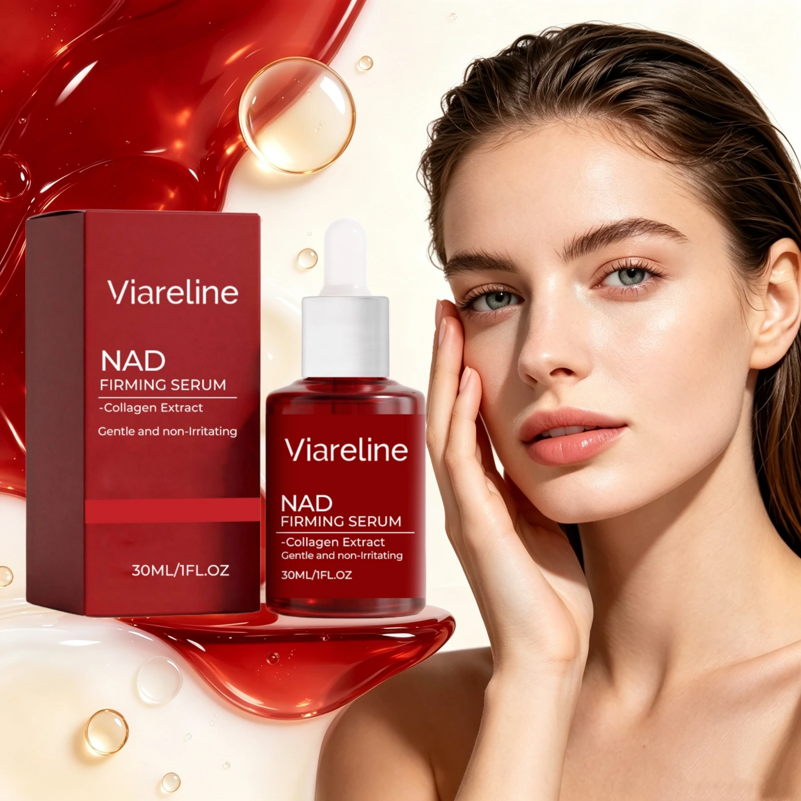 NAD Firming Face Serum With Collagen Extract Gentle Non-Irritating Skin Tightening Best Daily Care Anti-Aging Lifting Essence