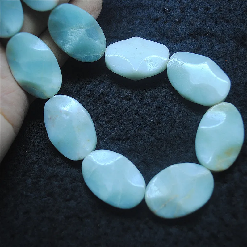 14PCS 20X30MM Natural Amazonite Stone Loose Beads Twist Shape DIY Jewelry Finding Good For Your Wearring
