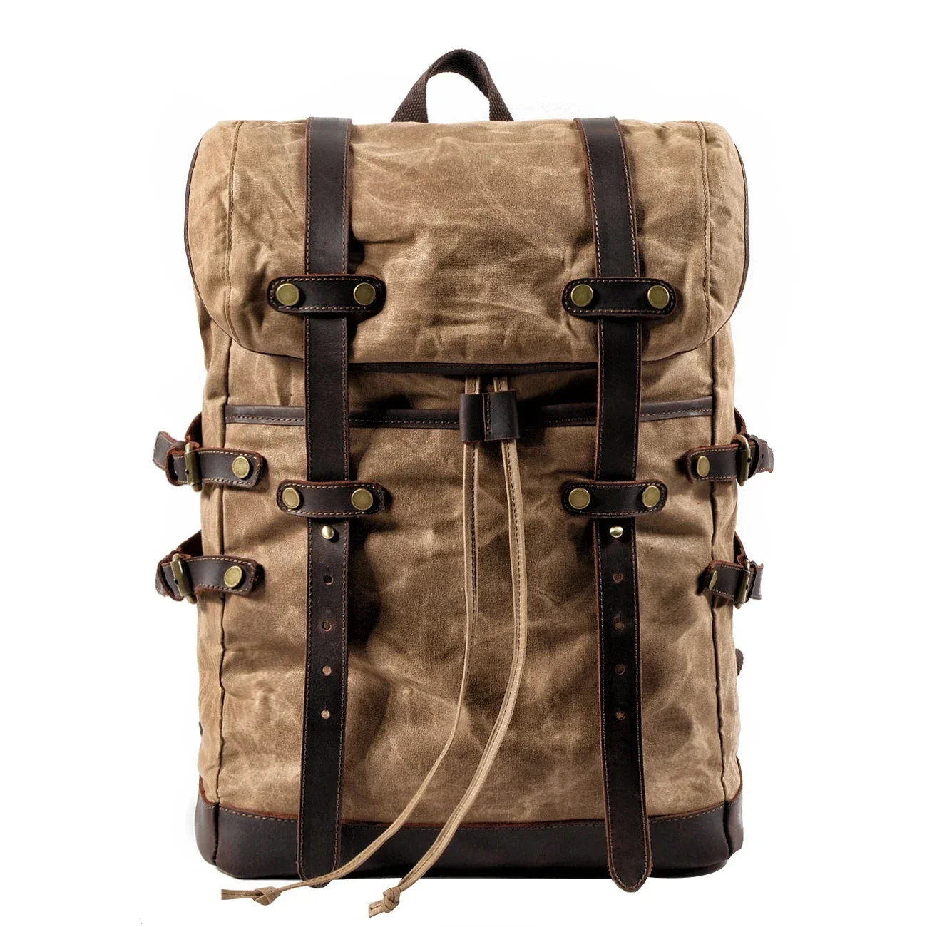 

Винтажный рюкзак из водонепроницаемой ткани с масляным воском, большой вместимости, для путешествий, походов, с защитой от краж, школьный рюкзак, унисекс