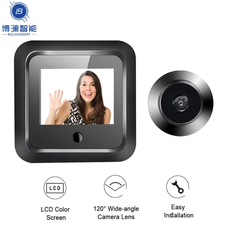 

Новый 2,4-дюймовый видеоглазок 120 ° Умная цифровая камера-глазок для двери, монитор безопасности, HD-видеодомофон 240x320, разрешение 300 000 пикселей