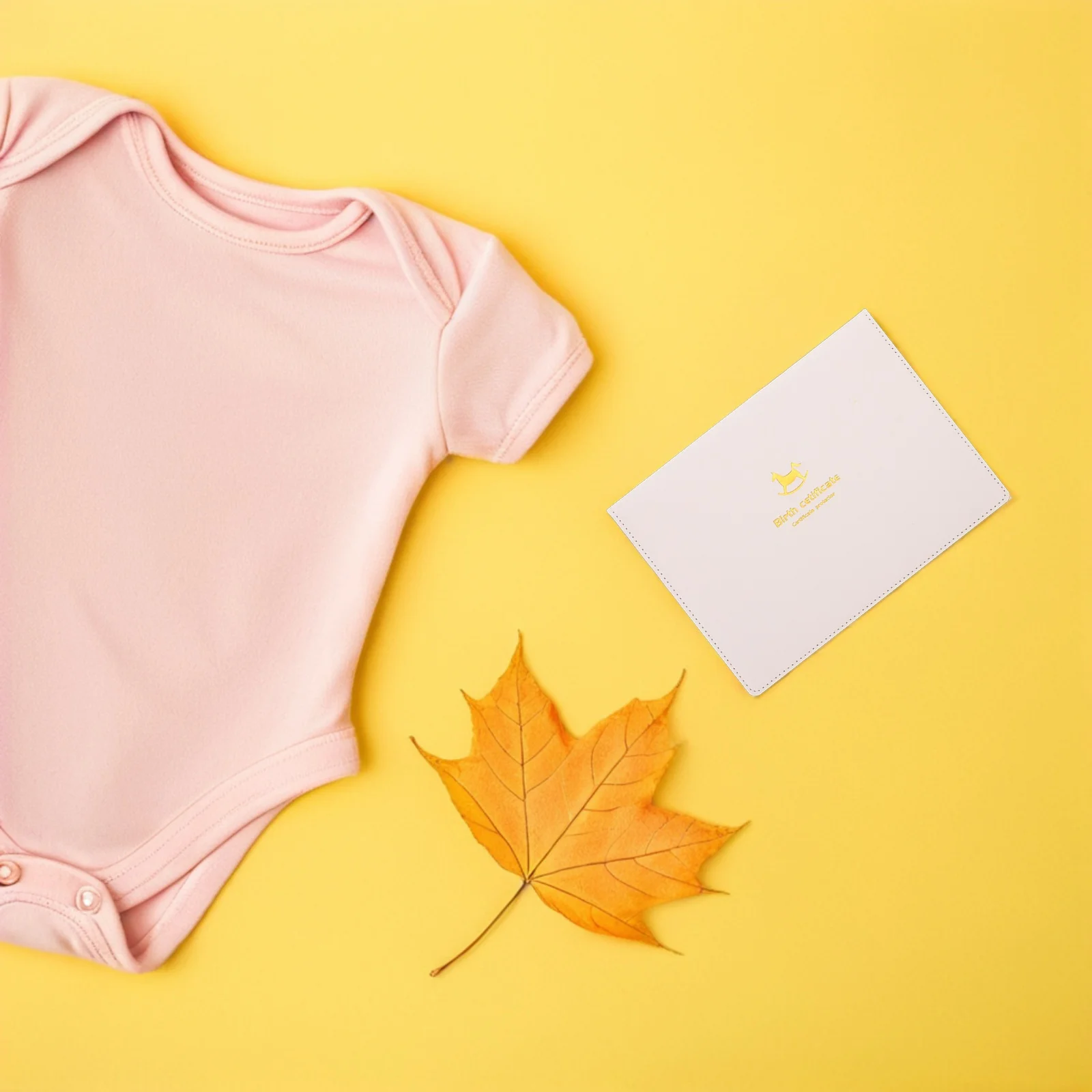 출생 증명서 홀더 화이트 회전목마 디자인 방수 PU 보호 케이스 기념품 의료 기록 보관 여행용