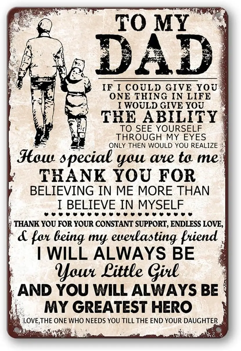 Masleo Vintage Metal Dad Sign, es, Decorative Signage for Father;s Day or Birthday, Personalized Wall Decor-aluminum sign