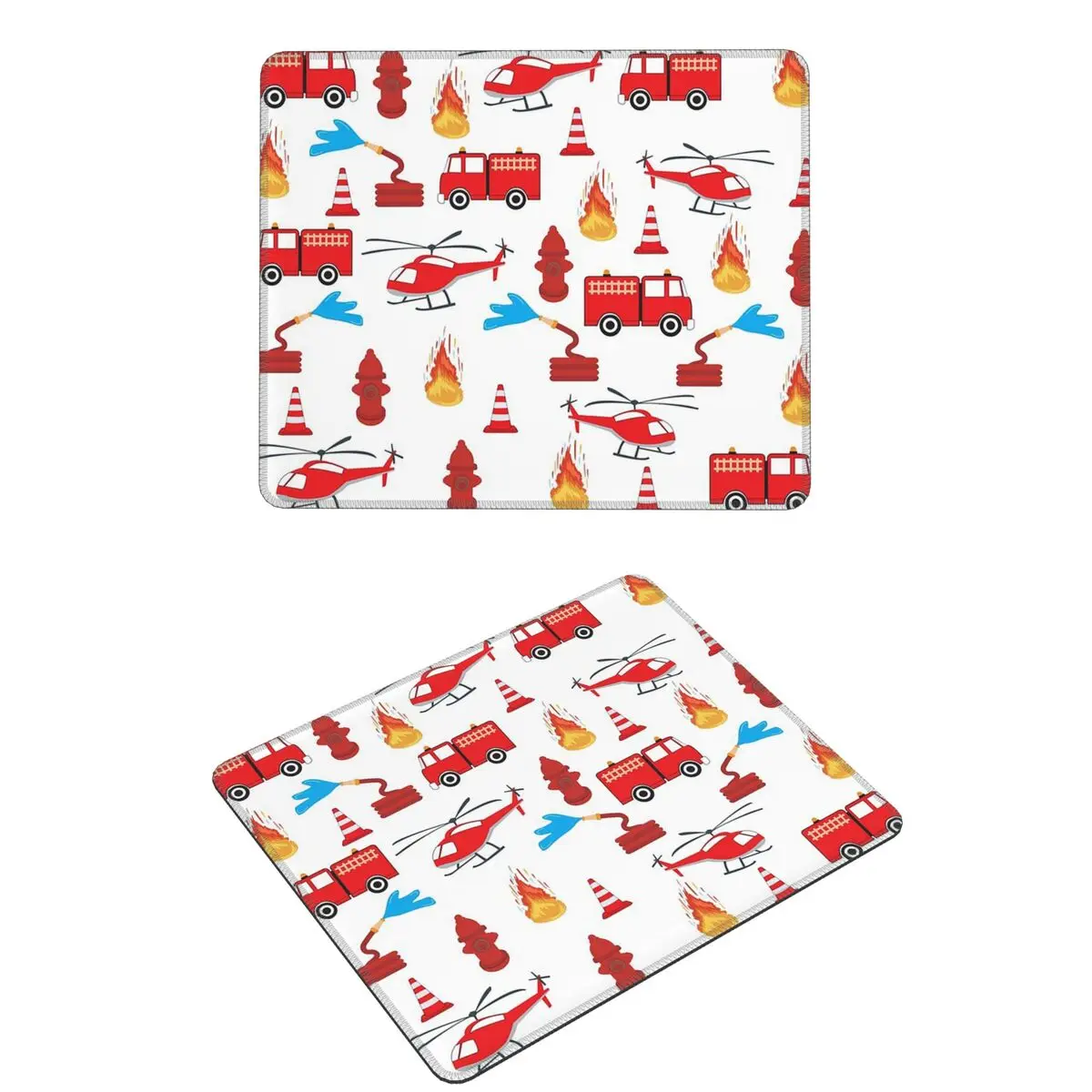 Red Transport Fire Truck Engine Brigade Mouse Pad Computer Keyboard Mouse Mat Gaming Laptop Desk Mat Office Table Mats