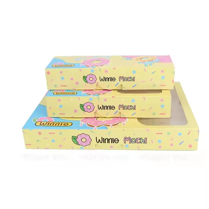 Wholesale Custom Printed Donut Box Packaging Cardboard Bakery Bread Food Doughnut Paper Mailer Box